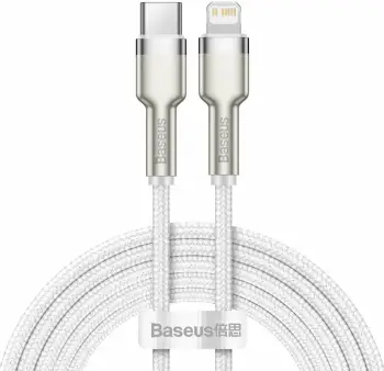 Kabllo BASEUS Cafule Series, USB-C - Lightning, M/M, 20W, 2m, e bardhë