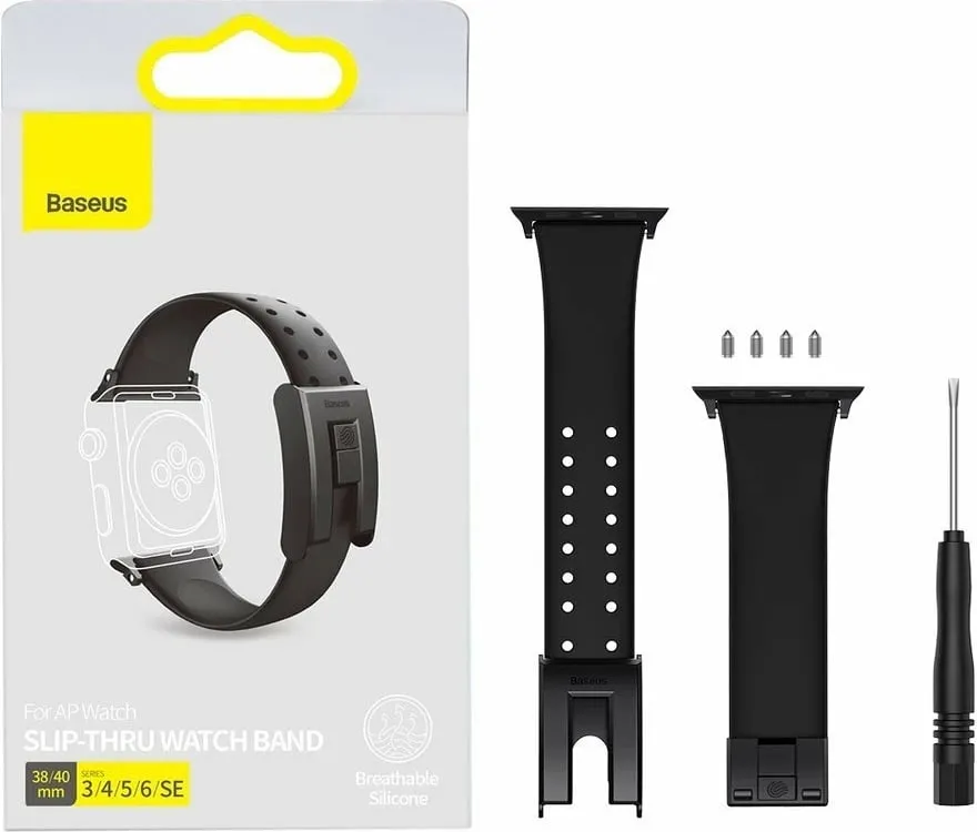 Rrip Baseus për Apple Watch Series 3/4/5/6/SE 38mm/40mm, i zi - 17