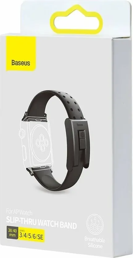 Rrip Baseus për Apple Watch Series 3/4/5/6/SE 38mm/40mm, i zi - 4