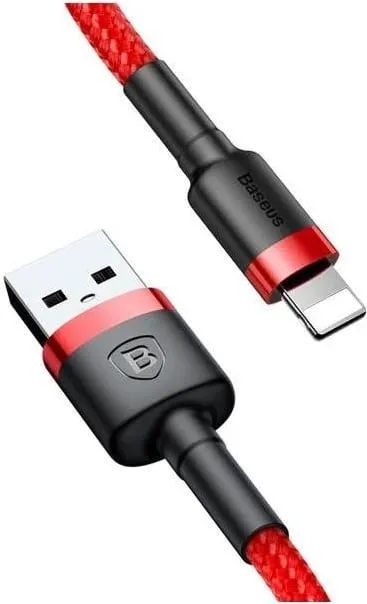 Kabllo Baseus Cafule CALKLF-A09, USB-A në Lightning, 0.5m, 2.4A, e kuqe - 3