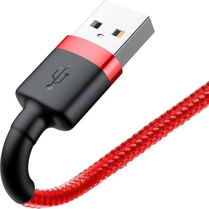 Kabllo Baseus Cafule CALKLF-A09, USB-A në Lightning, 0.5m, 2.4A, e kuqe - 4