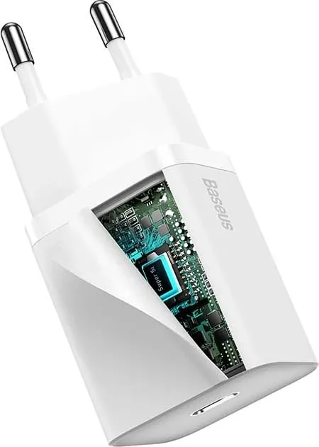 Karikues muri Baseus Super Si 1C, 20W, USB-C, i bardhë - 5