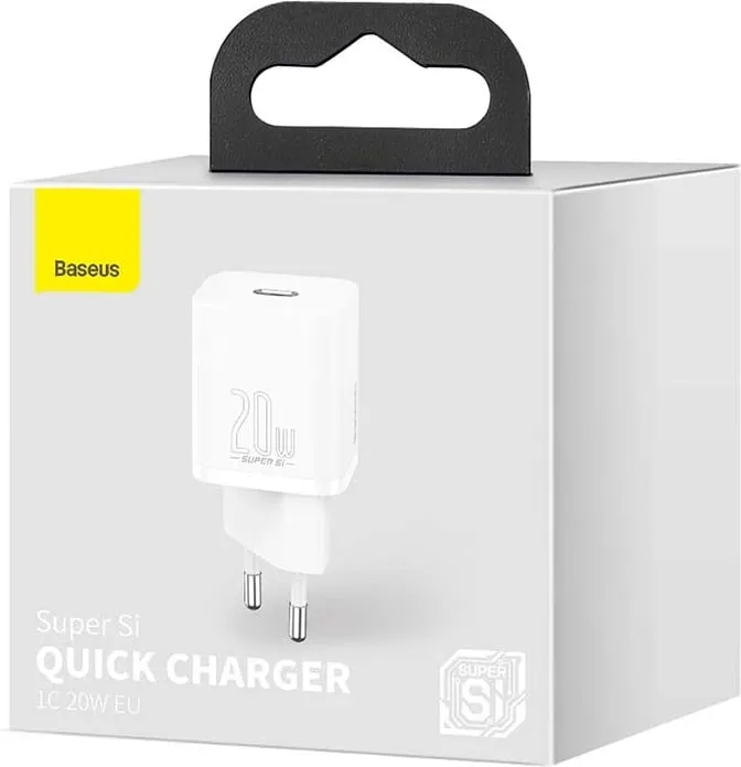 Karikues muri Baseus Super Si 1C, 20W, USB-C, i bardhë - 7