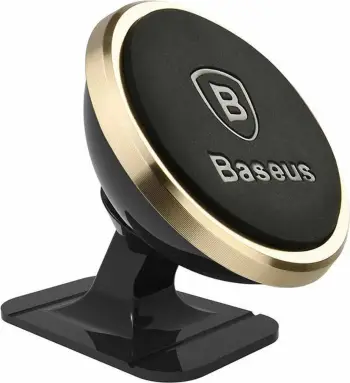 Mbajtëse magnetike telefoni Baseus, universale, rrotullim 360°, ngjyrë ari