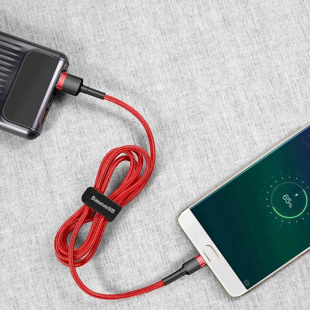 Kabllo Baseus Cafule CAMKLF-C09, USB-A në micro USB, 2m, e kuqe - 6