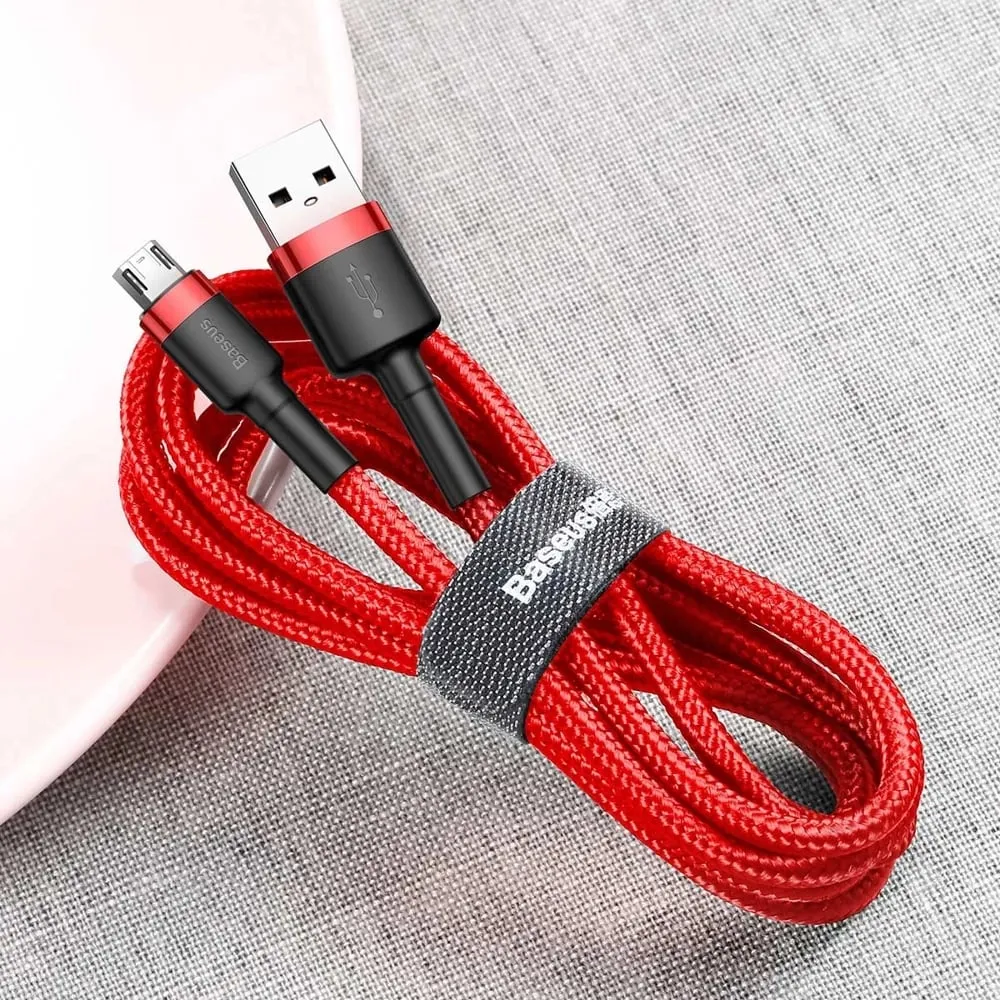 Kabllo Baseus Cafule CAMKLF-C09, USB-A në micro USB, 2m, e kuqe - 7