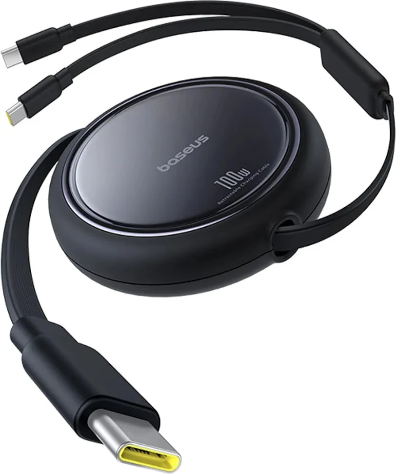 Kabllo tërheqëse USB-C Baseus Bright Mirror Series, 2x USB-C, 100W, 1m, e zezë - 2