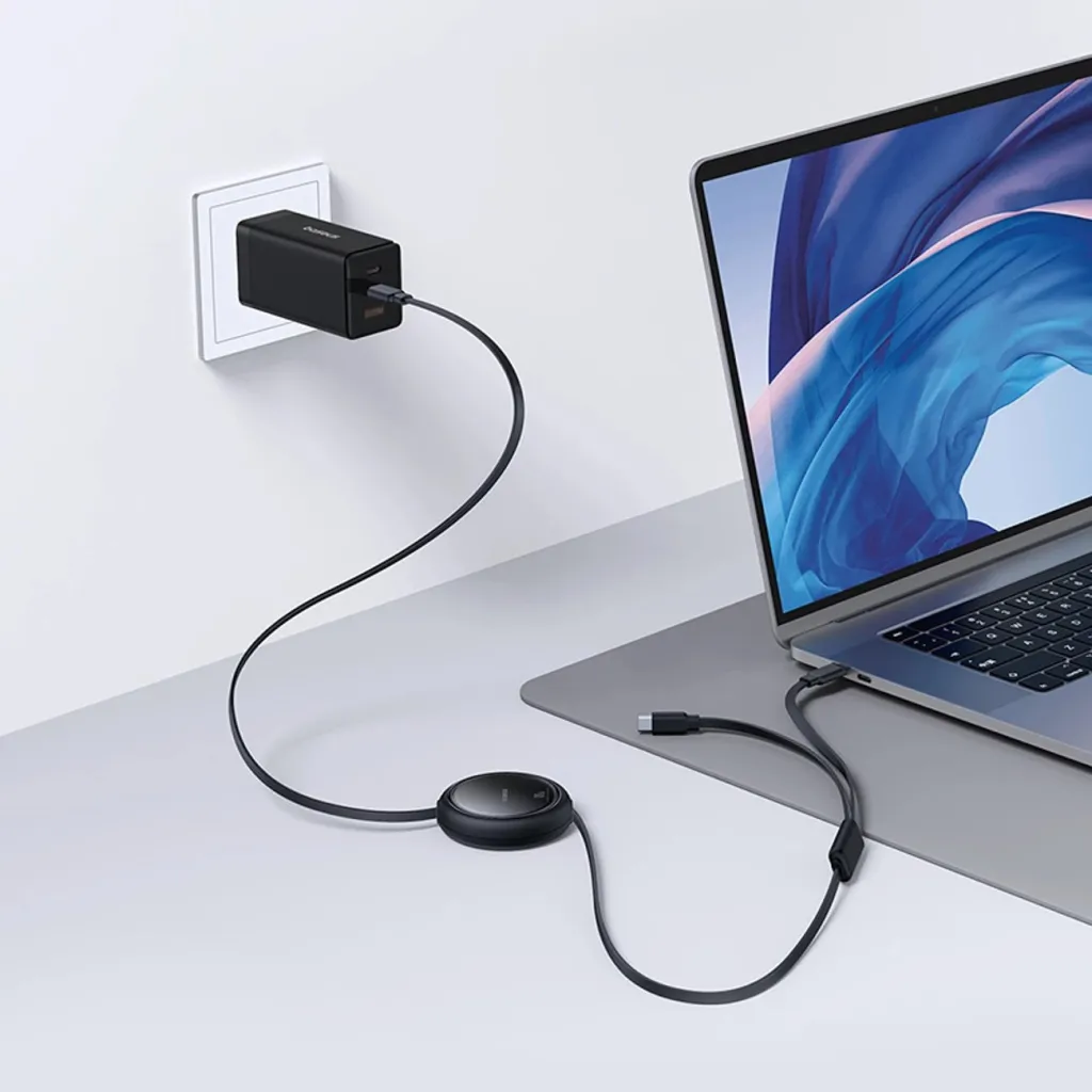 Kabllo tërheqëse USB-C Baseus Bright Mirror Series, 2x USB-C, 100W, 1m, e zezë - 8