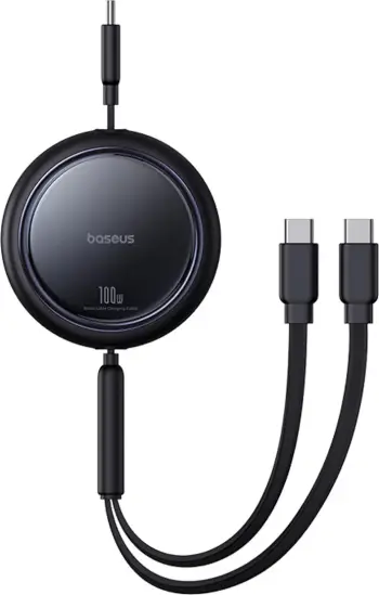 Kabllo tërheqëse USB-C Baseus Bright Mirror Series, 2x USB-C, 100W, 1m, e zezë