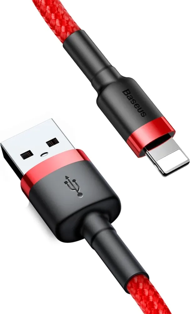 Kabllo Baseus Cafule CALKLF-B09, USB-A në Lightning, 1 m, e kuqe - 5