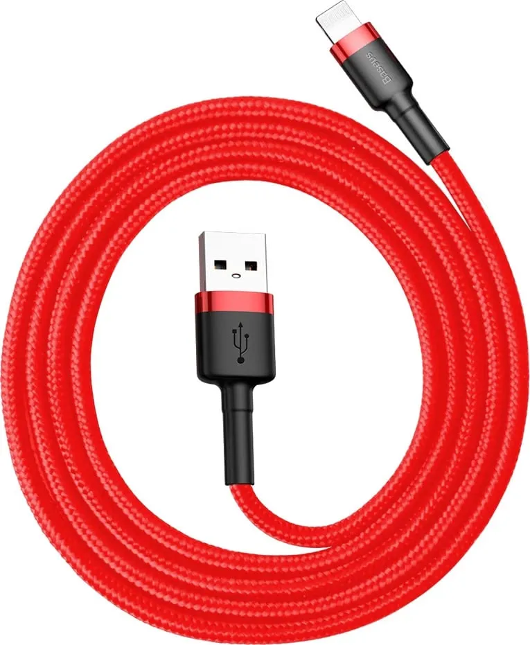 Kabllo Baseus Cafule CALKLF-B09, USB-A në Lightning, 1 m, e kuqe - 6