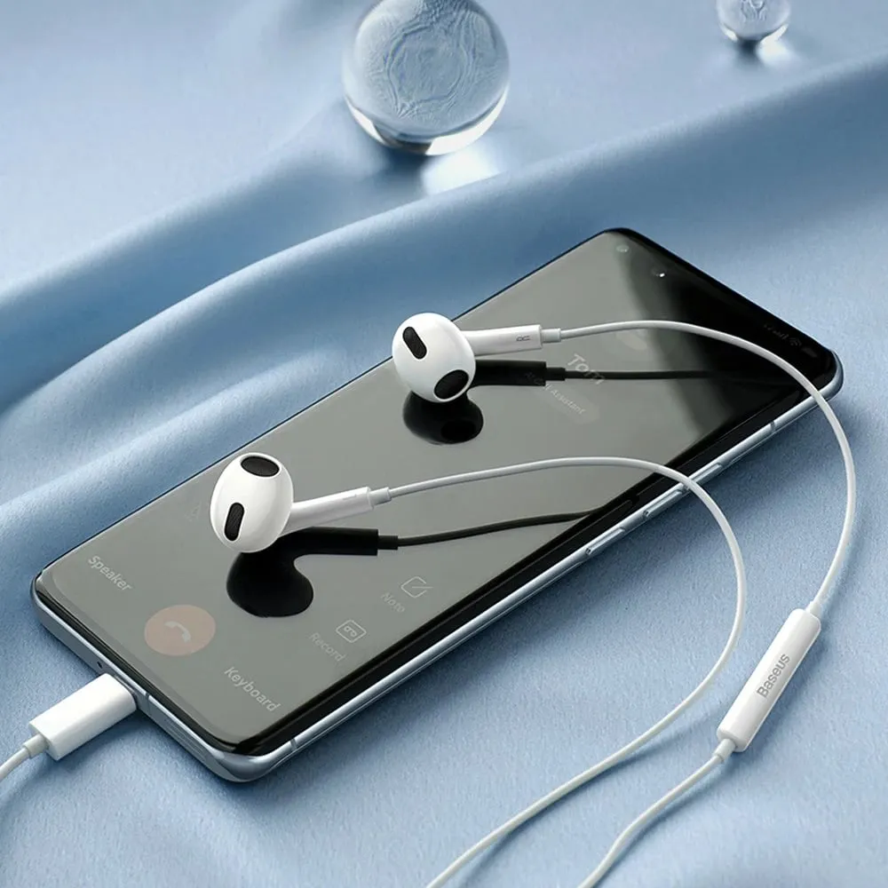 Kufje Baseus Encok C17 me mikrofon, USB-C, të bardha - 9