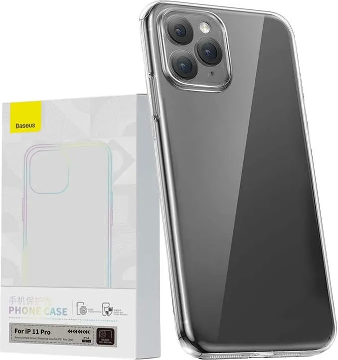 Mbështjellës Baseus Simple për iPhone 11 Pro, transparent - 1