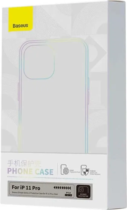 Mbështjellës Baseus Simple për iPhone 11 Pro, transparent - 6