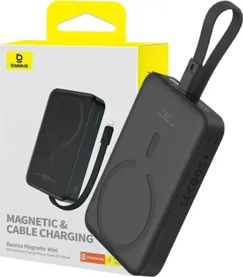 Powerbank Baseus Magnetic Mini 10000mAh, MagSafe, 20W, i bardhë