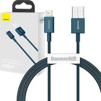 Kabllo Baseus CALYS-A03 USB në Lightning, 1m, Blu