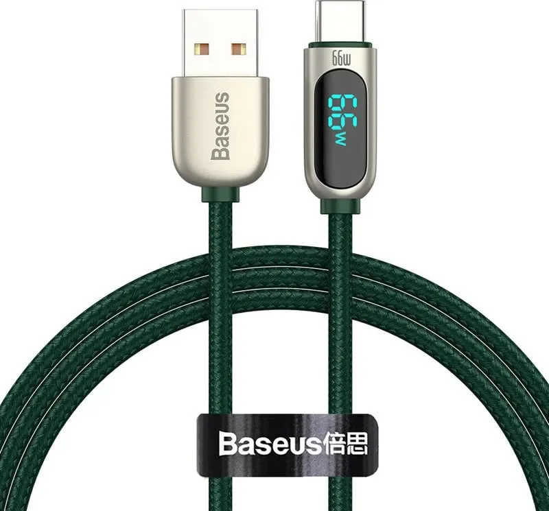 Kabllo Baseus Display USB në Type-C, 66W, 1m, e gjelbër - 1