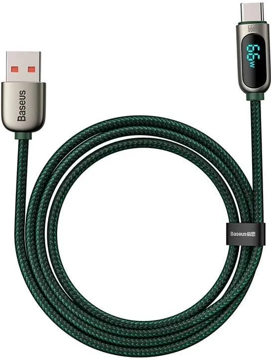 Kabllo Baseus Display USB në Type-C, 66W, 1m, e gjelbër - 6