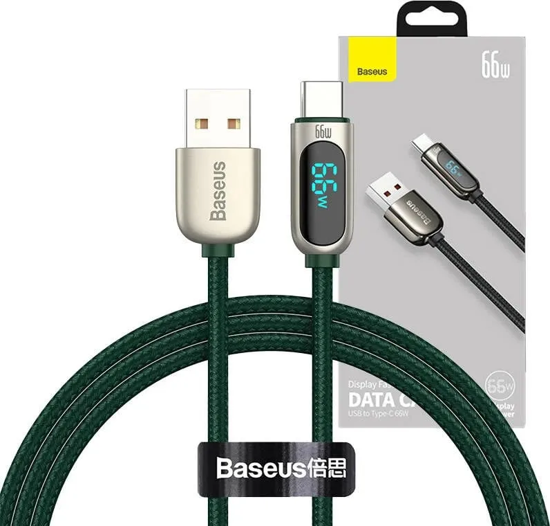 Kabllo Baseus Display USB në Type-C, 66W, 1m, e gjelbër - 8