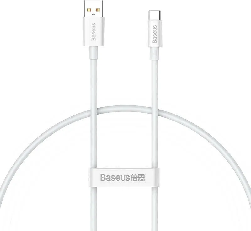 Kabllo USB Baseus Superior, USB A në USB C, 0.25 m, 100 W, e bardhë - 2