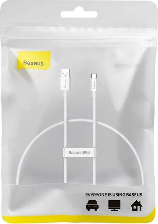 Kabllo USB Baseus Superior, USB A në USB C, 0.25 m, 100 W, e bardhë - 8