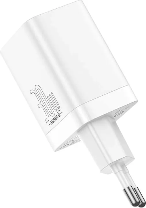 Karikues rrjeti Baseus CCSUPP-E02, Super Si Pro, 30W, USB + USB-C, i bardhë - 3