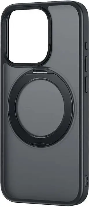 Mbështjellës Baseus SkyRing 360° për iPhone 15, me mbajtëse, xham i temperuar dhe set pastrimi, zi