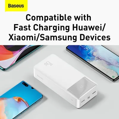 Powerbank Baseus Bipow 30000mAh, 15W, e bardhë - 13