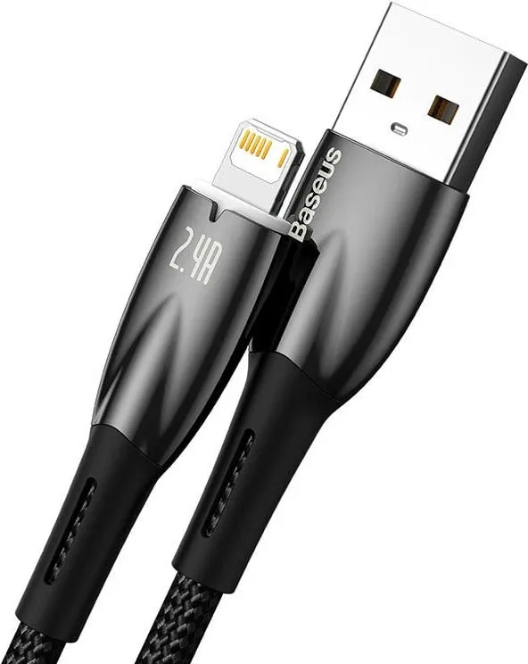 Kabllo USB në Lightning Baseus Glimmer Series CADH000201, 1m, e zezë - 3