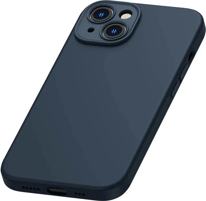 Mbështjellës magnetik Baseus Liquid Silica me xham të temperuar për iPhone 14 Plus, kaltër - 6