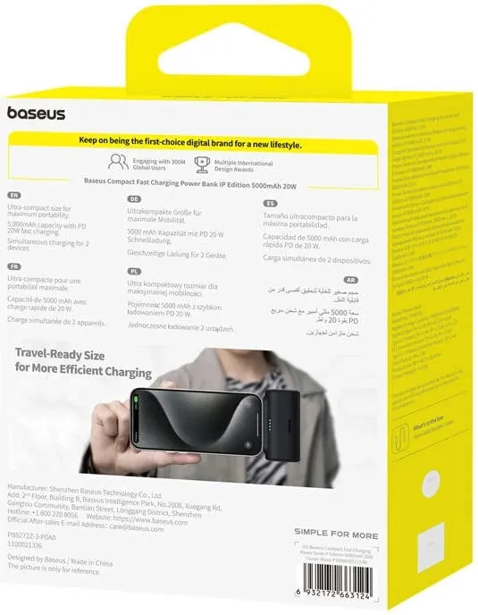 Powerbank Baseus Compact IP 5000mAh 20W, e zezë - 2