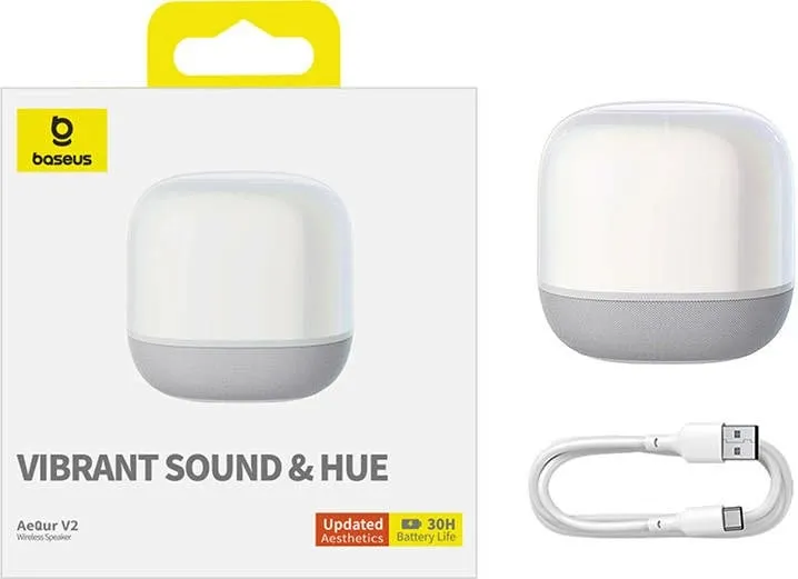 Altoparlant wireless Baseus AeQur V2, Bluetooth, i bardhë - 2