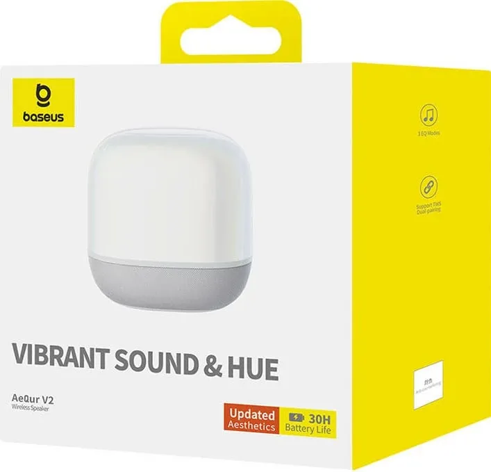 Altoparlant wireless Baseus AeQur V2, Bluetooth, i bardhë - 9