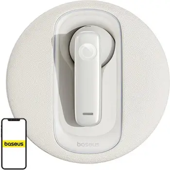 Kufje wireless Baseus CM10, Bluetooth 5.3, me karikim diellor, e bardhë