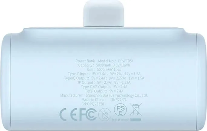 Powerbank Baseus OS-Baseus Compact IP 5000mAh 20W, kaltër - 5