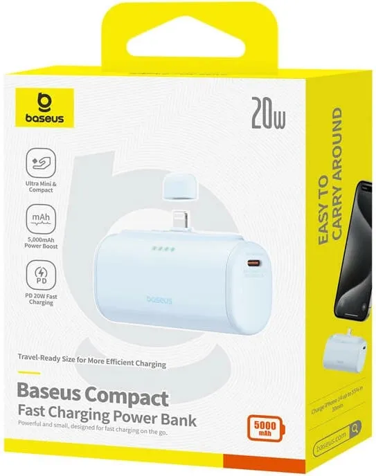 Powerbank Baseus OS-Baseus Compact IP 5000mAh 20W, kaltër - 6
