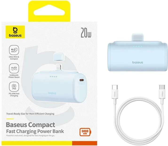 Powerbank Baseus OS-Baseus Compact IP 5000mAh 20W, kaltër - 8
