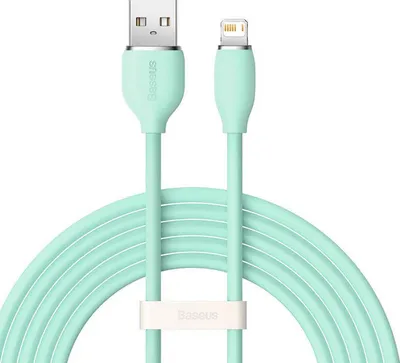 Kabllo Baseus, USB - A në Lightning, 2.4 A, 2 m, e gjelbër - 1