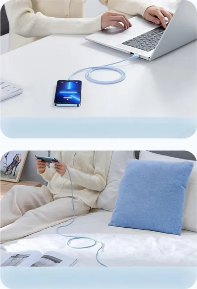 Kabllo Baseus, USB - A në Lightning, 2.4 A, 2 m, e gjelbër - 5