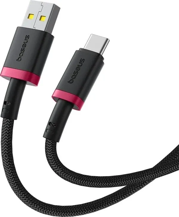 Kabllo Baseus Dura USB Type A në Type C, 60 W, 1 m, E kuqe - 3