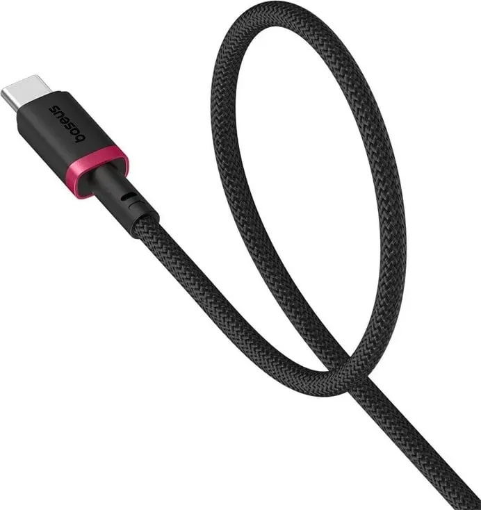Kabllo Baseus Dura USB Type A në Type C, 60 W, 1 m, E kuqe - 4