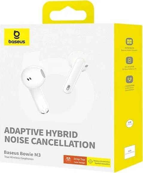 Kufje Baseus Bowie M3, In-ear, Wireless, USB Type-C, Bardhë - 8