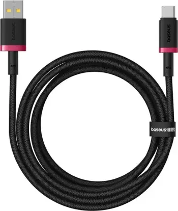 Kabllo Baseus Dura USB Type A në Type C, 60 W, 2 m, E zezë