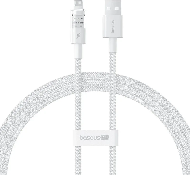 Kabllo USB në IP Baseus Gem, 1 m, 2.4A, Bardhë - 1