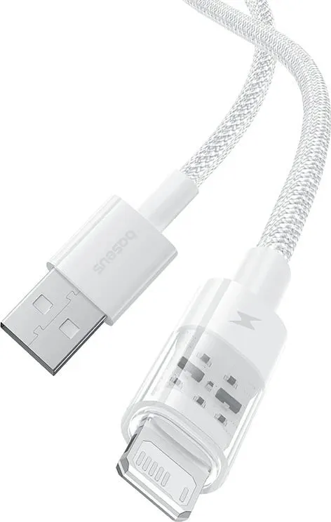 Kabllo USB në IP Baseus Gem, 1 m, 2.4A, Bardhë - 2