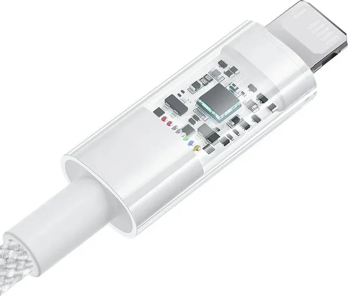Kabllo USB në IP Baseus Gem, 1 m, 2.4A, Bardhë - 4