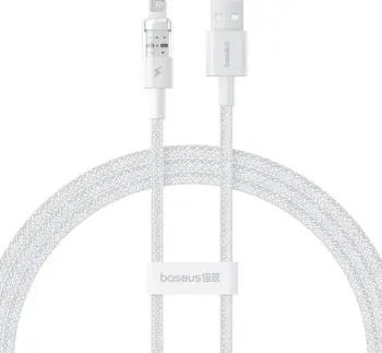 Kabllo USB në IP Baseus Gem, 1 m, 2.4A, Bardhë