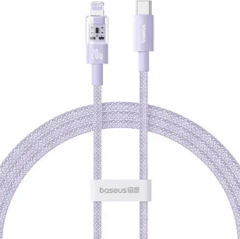 Kabllo Baseus Gem USB-C në iP për mbushje të shpejtë, 1 m, 20 W, Vjollcë