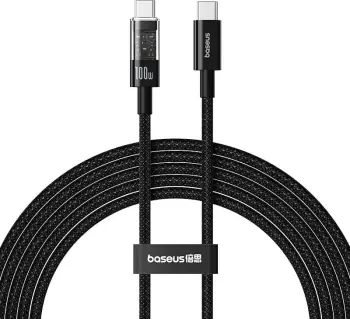 Kabllo Baseus Gem USB A në USB C, 2 m, 100 W, E zezë