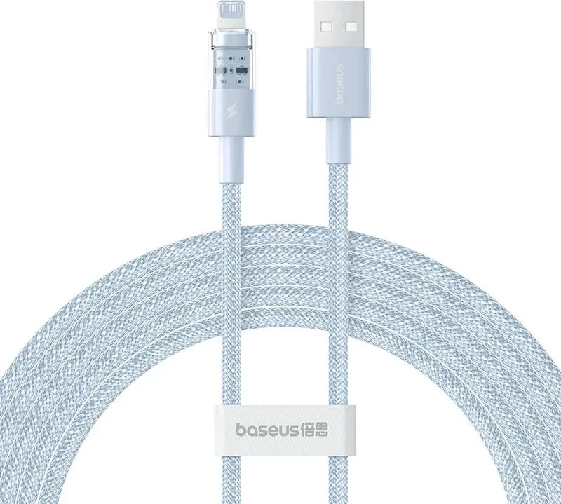Kabllo Baseus Gem USB në IP, 2.4A, 2 m, Blu - 1